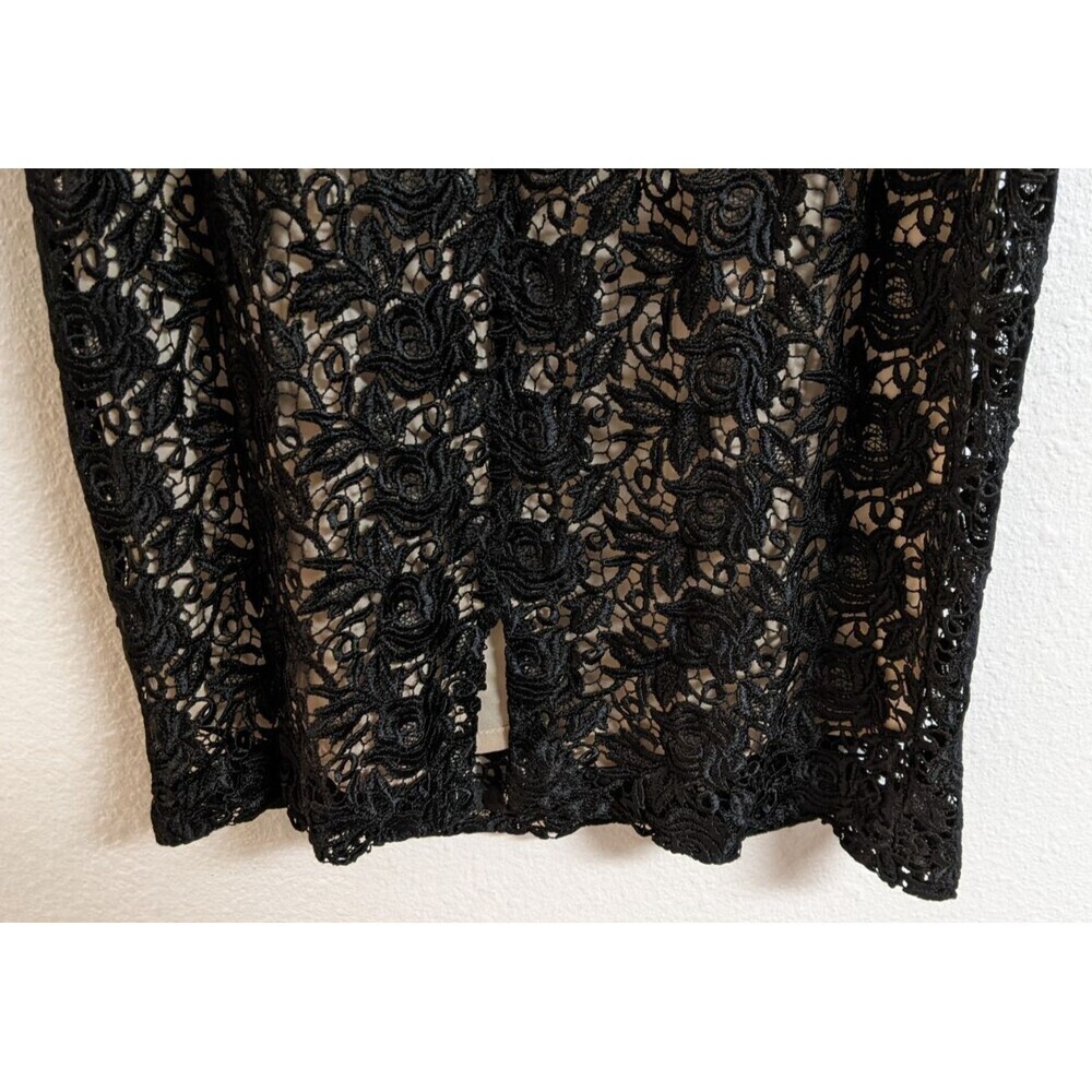 Women's Alice + Olivia Black Dandi Open-Back Lace Dress Size 6 - Picture 10 of 16